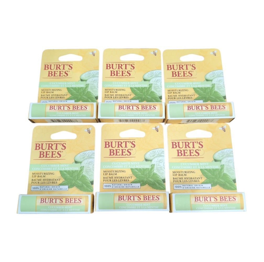6 Pack Cucumber Mint Lip Balm Set - Moisturizing, Discontinued