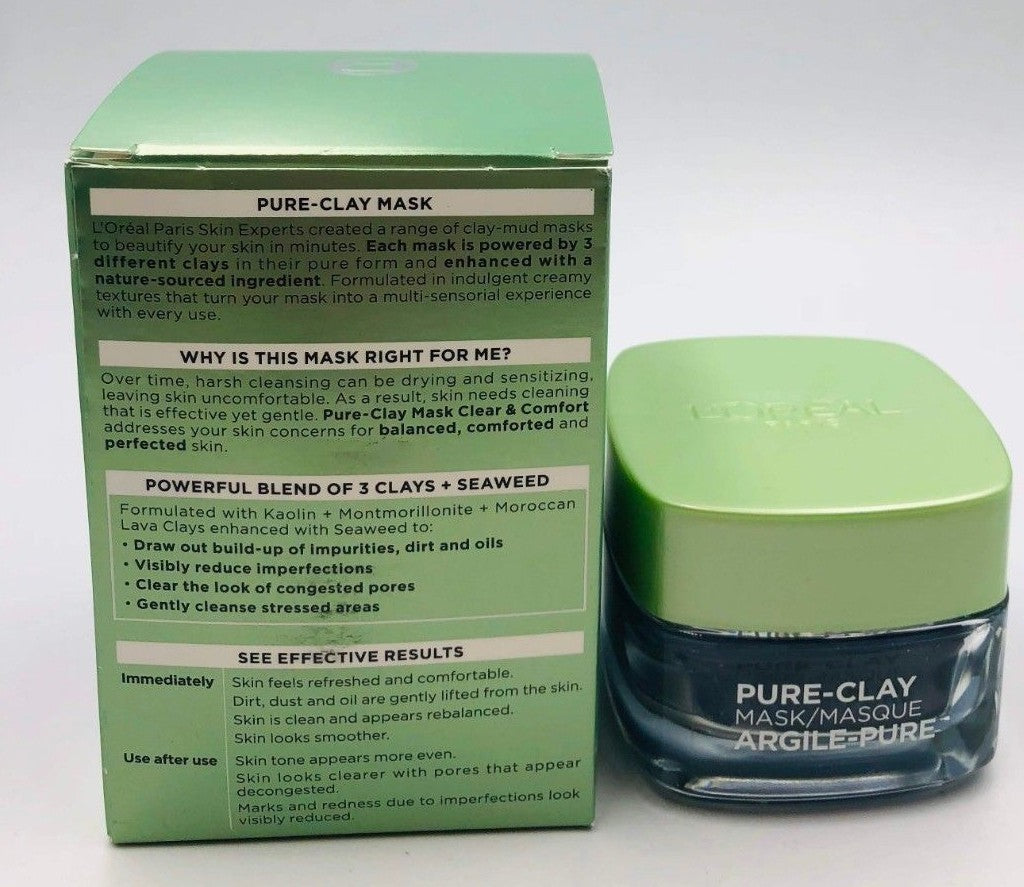 Pure Clay Face Mask with Seaweed - Clear & Comfort 1.7 fl oz