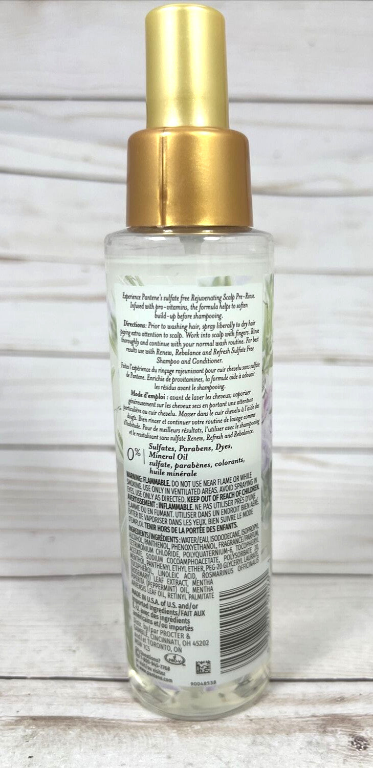 Pantene Nutrient Blends Rosemary Scalp Rinse - Rejuvenating Hair Care 5.8oz, Pack of 3