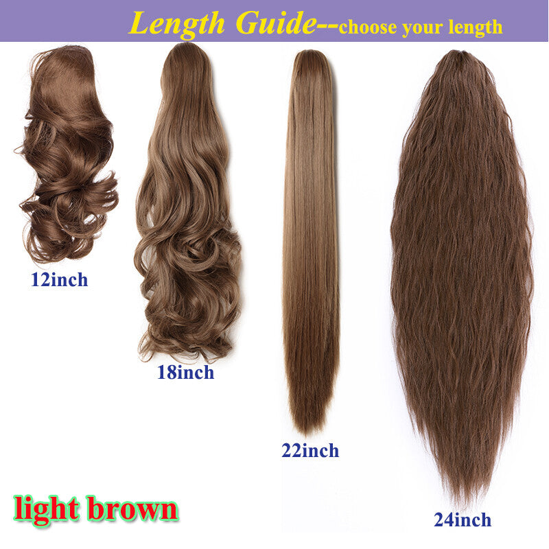 Thick Wavy Claw Clip Ponytail Hair Extension - Natural Look
