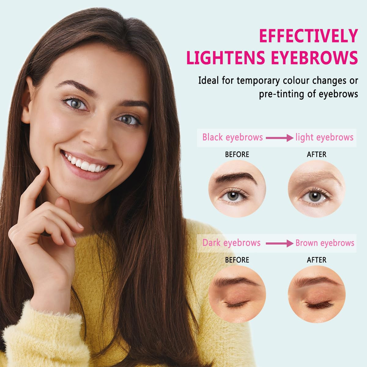 Eyebrow Lightening Cream Kit - Brow Bleach for Dark to Light Brow Color