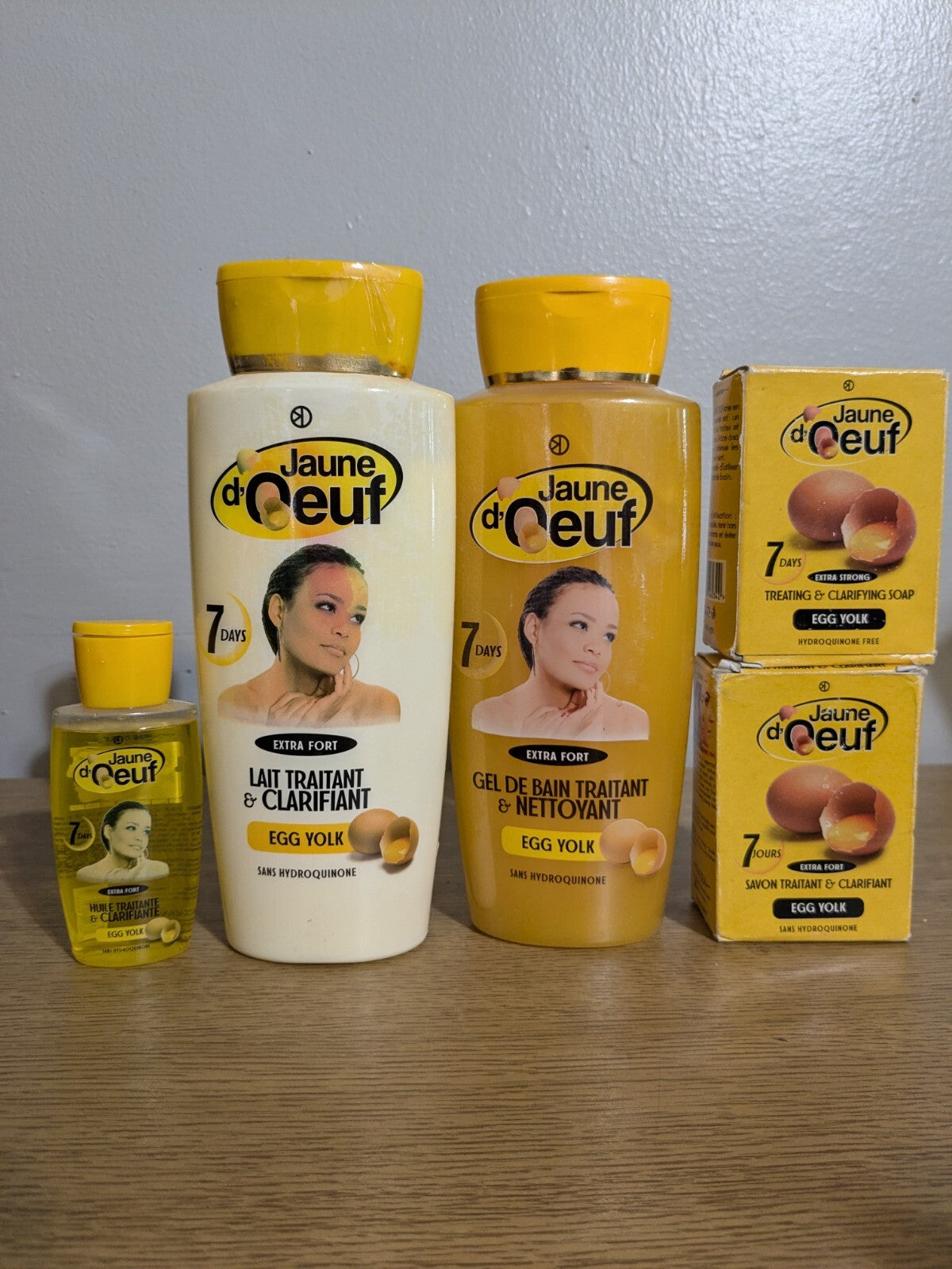 Egg Yolk Clarifying Lotion & Bath Gel Set - 450ml Each, 2 Bar Soaps & Oil