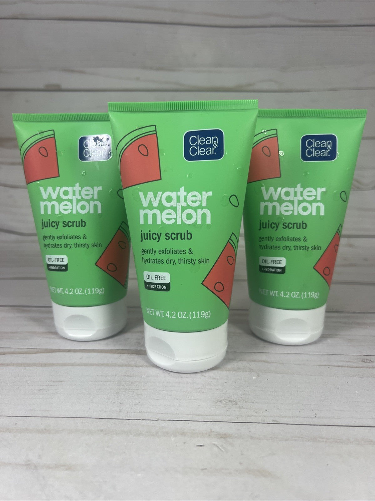 Clean & Clear Watermelon Juicy Scrub Exfoliator Oil-Free 4.2oz (3x)