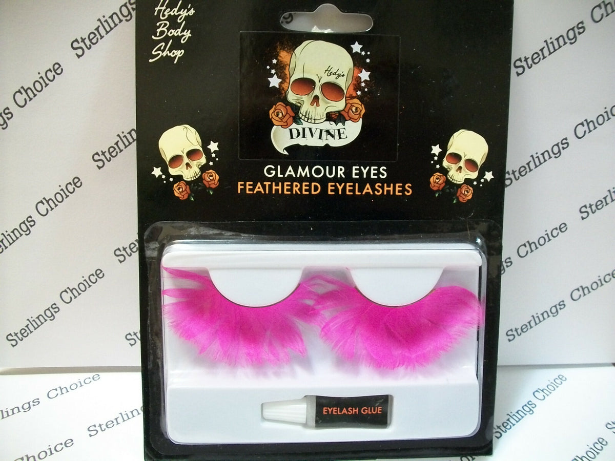 Pink Feathered False Eyelashes Pack of 2 - Glamour & Costume Makeup