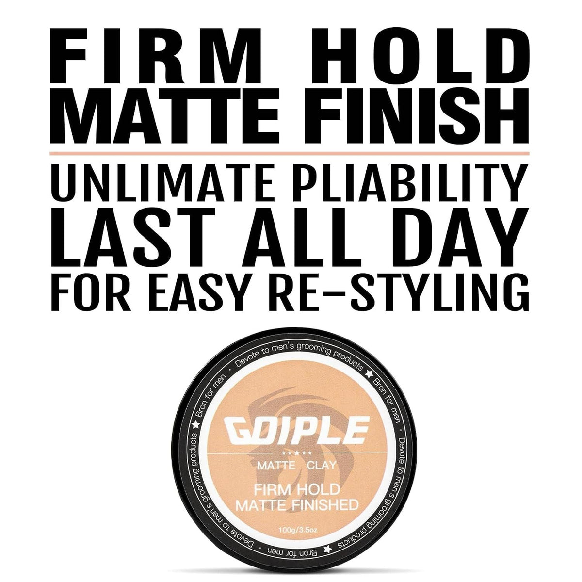 Organic Matte Hair Paste for Men - 100g Clay Pomade with Firm Hold