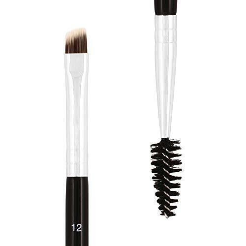 Duo Brow and Eye Liner Brush with Angled Flat Tip and Spooley - Makeup Tool