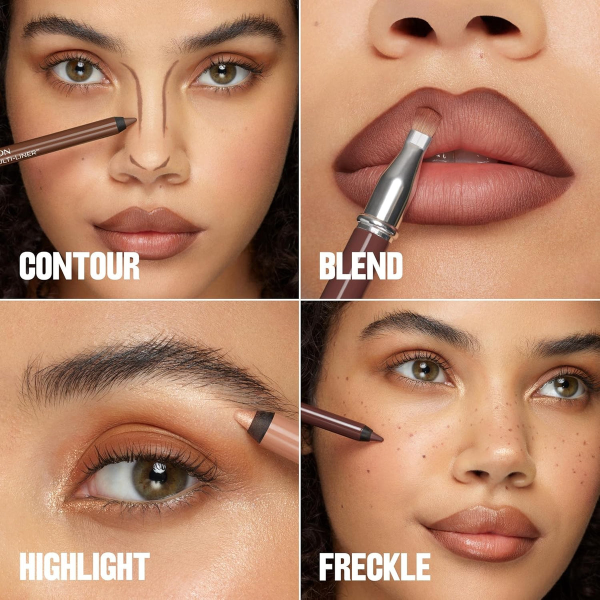 Multi-Use Lip, Face & Eye Liner with Blending Brush - 8 Shades