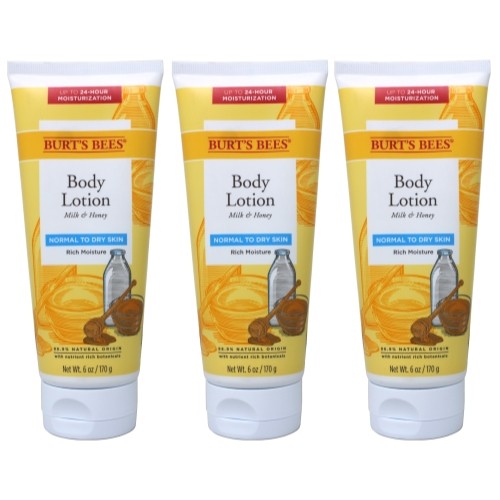 3 Pack Burts Bees Naturally Nourishing Milk And Honey Body Lotion