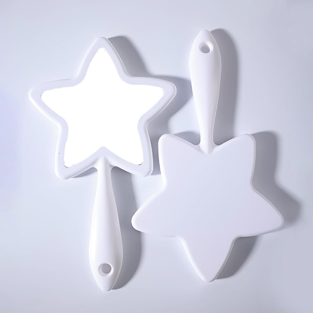Star-Shaped Handheld Makeup Mirror Portable Cosmetic Mirror White