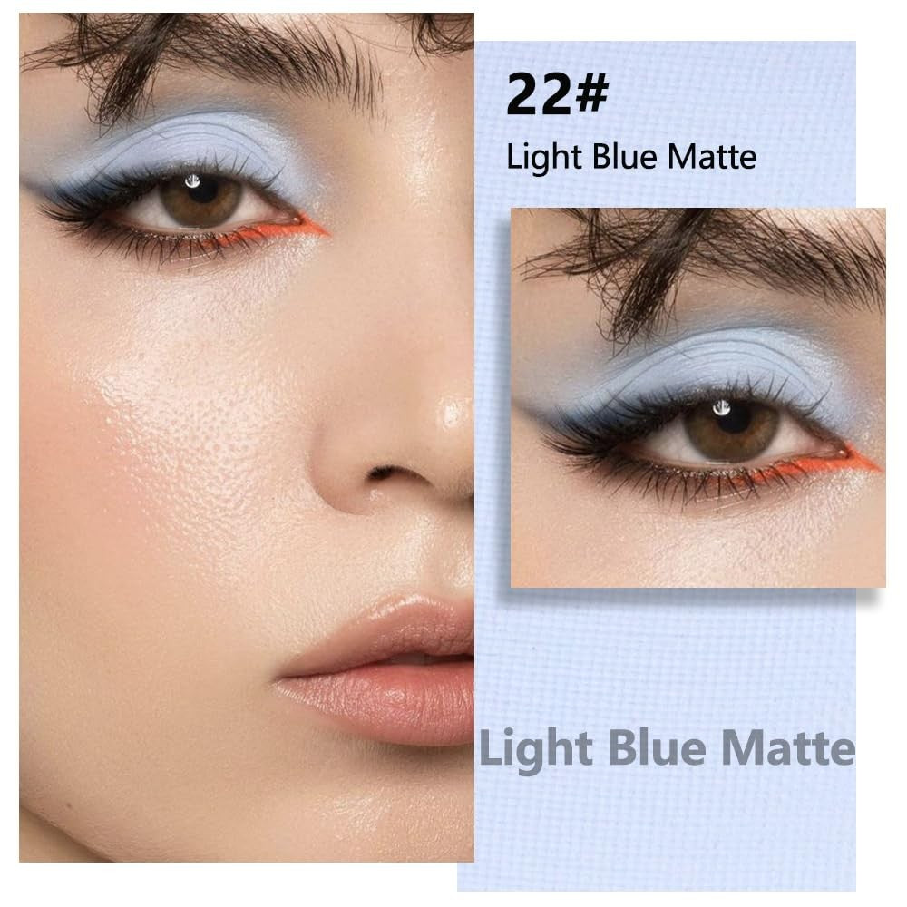 Light Blue Matte Eyeshadow Palette - Pastel Sky Blue Natural Colors