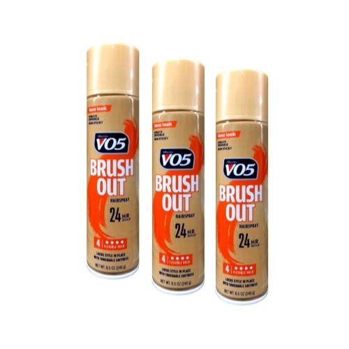 3 Pack Hair Spray Brush Out Crystal Clear 14 Hour Hold 8.5 Oz - Strong Hold Styling