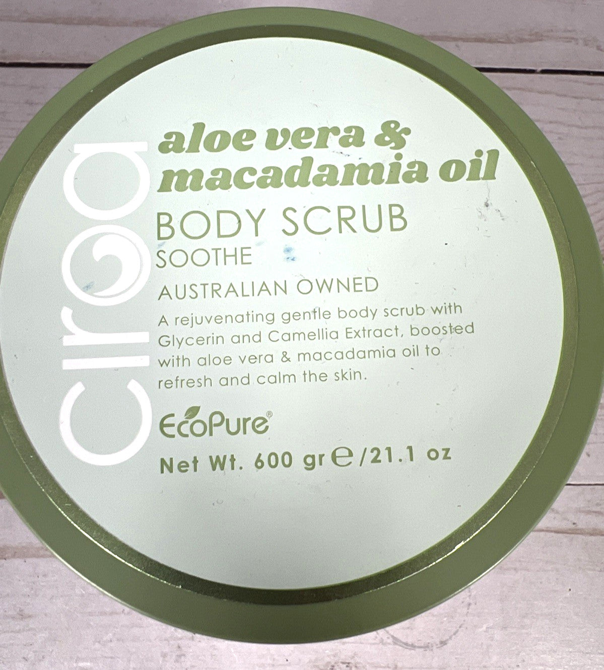 Ciroa Aloe Vera & Macadamia Oil Body Scrub Soothe 21.1oz