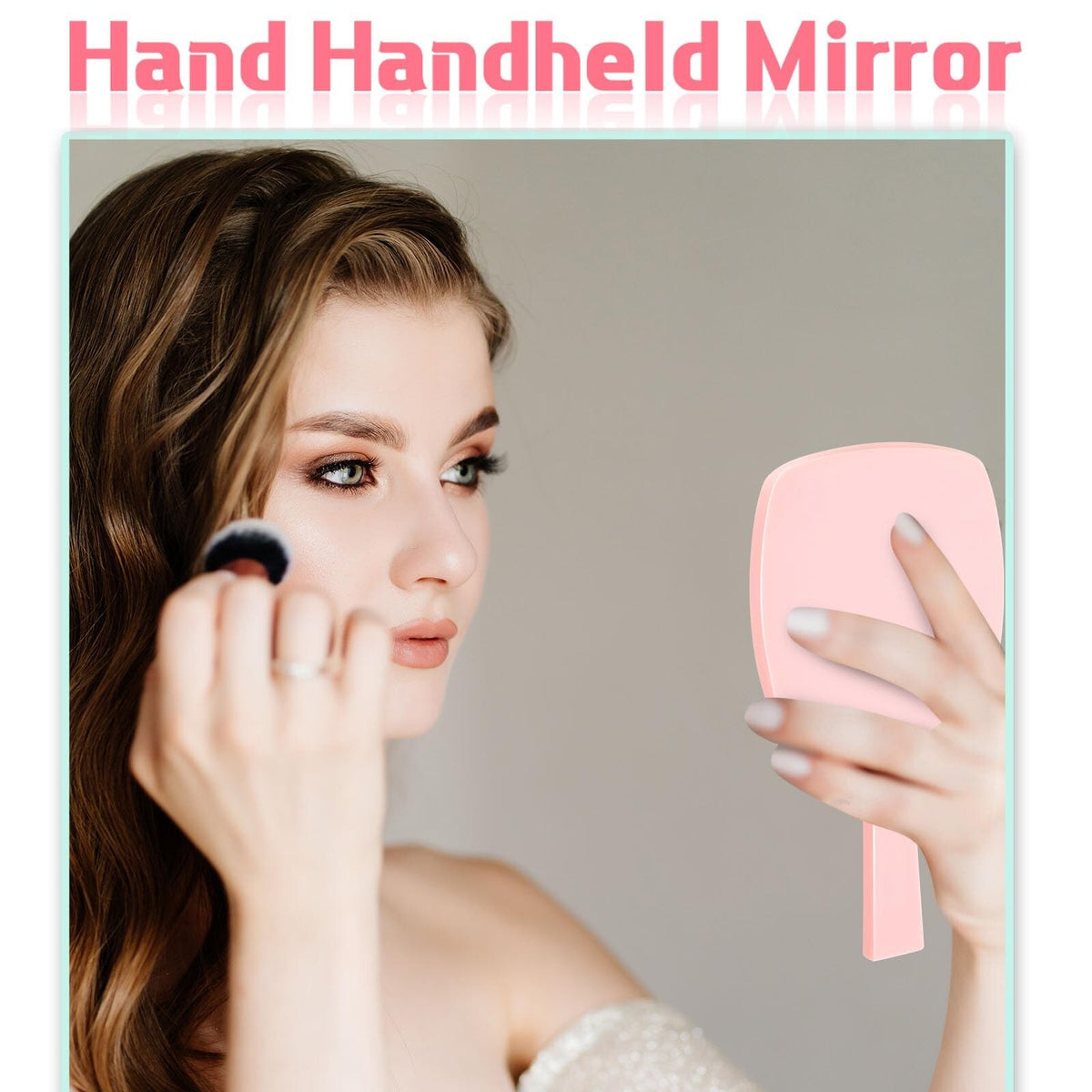 25 Pack Pink Handheld Mirrors with Handles - Travel Cosmetic & Makeup
