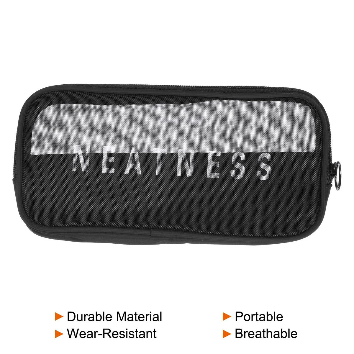Mesh Toiletry Bag Travel Cosmetic Organizer Zipper Pouch Black