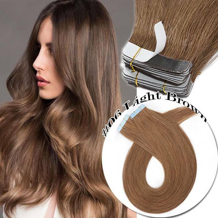 Remy Hair Tape-In Extensions Full Head 40pc Natural Straight Human Hair