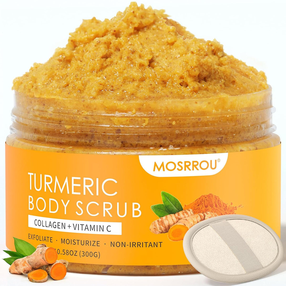 Turmeric Body Scrub Vitamin C Exfoliating Collagen Coconut Oil Dead