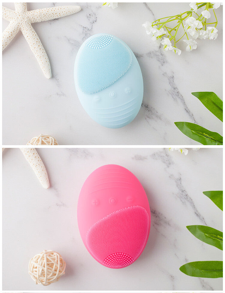 Wireless Electric Facial Cleansing Brush with LED Light Therapy Waterproof Skin Care Device
