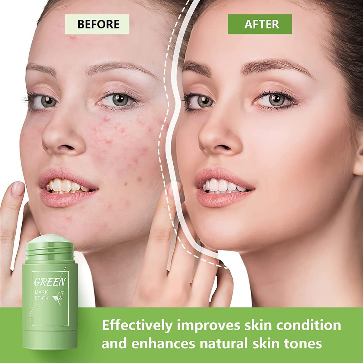 Green Tea Clay Cleansing Stick - 4pcs Facial Mask Set