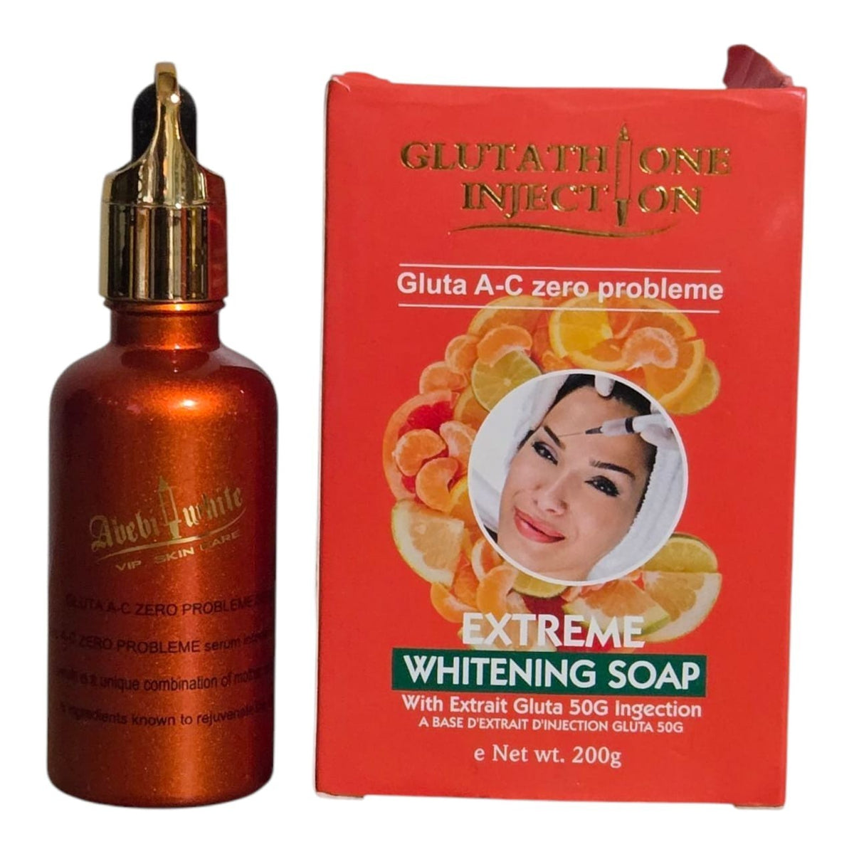 Glutathione Brightening Soap with Abebi White Serum 200g - Skin Whitening
