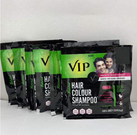 Hair Color Shampoo Base - Black, Single Use Packs (8 Count)