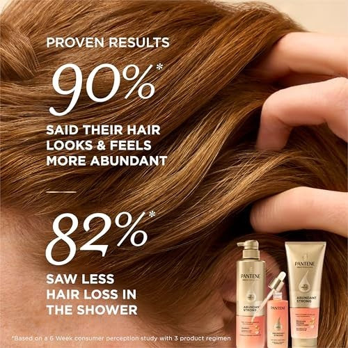Pantene Abundant & Strong Hair Shampoo 13.5 oz for Hair Loss & Strengthening