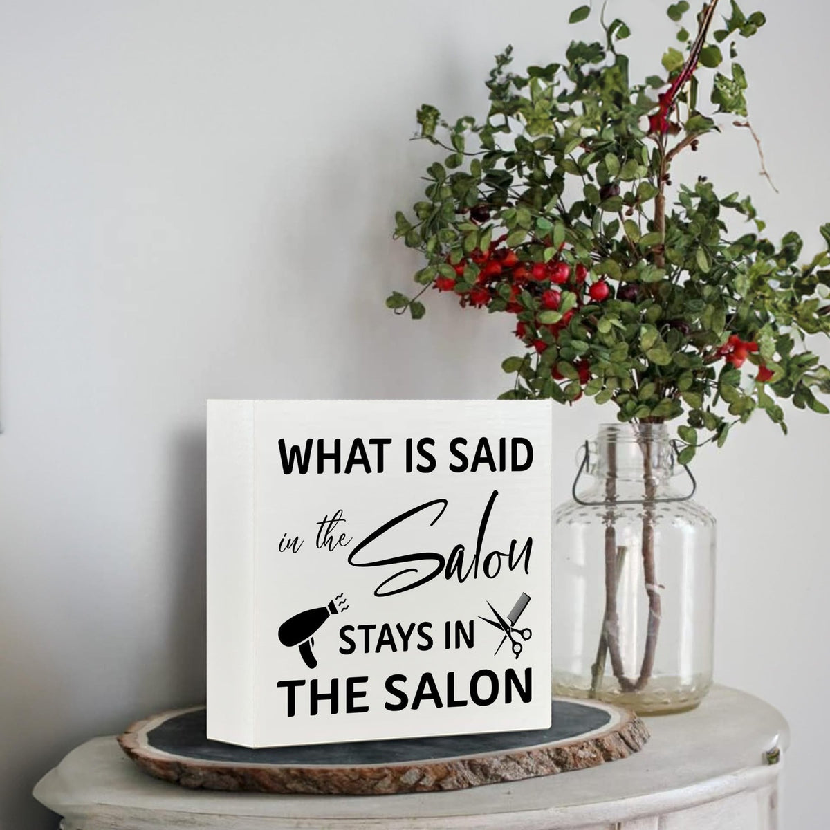 Nail Salon Wooden Sign – 5x5 Inch Square Office & Home Decor