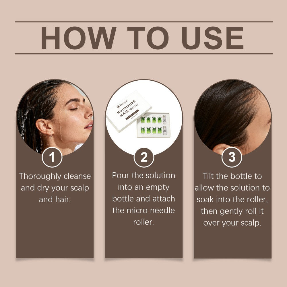 Hair Growth Serum with Microneedle Roller - 8 x 5ml