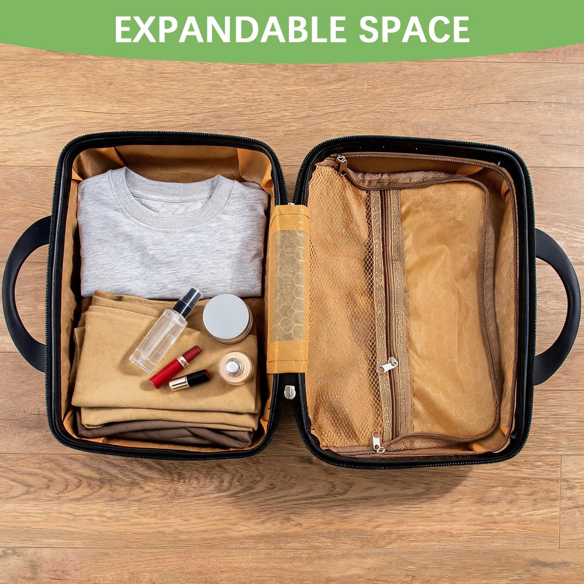14 Inch Hard Shell Makeup Case Travel Cosmetic Organizer with Elastic Band