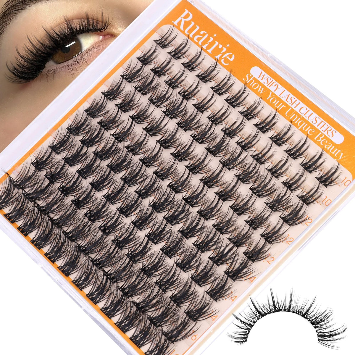 Wispy Volume Lash Clusters - 120 Count Black False Eyelashes for Natural & Glam Looks