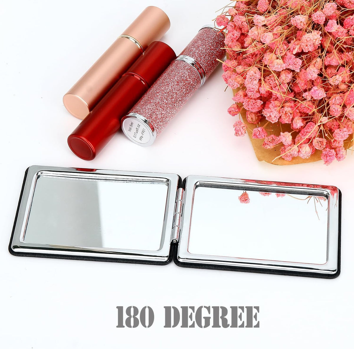 Travel Makeup Mirror Set 2-Pack - Compact Dual-Sided Folding Design