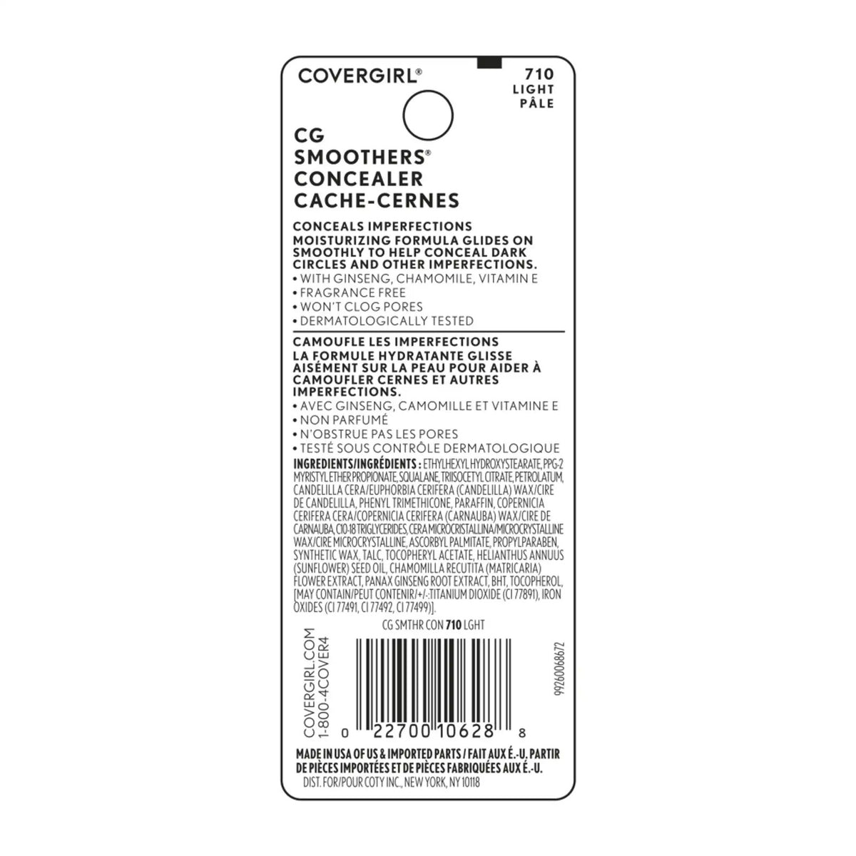 CoverGirl Smoothers Concealer Light 710 - Moisturizing Under-Eye Makeup