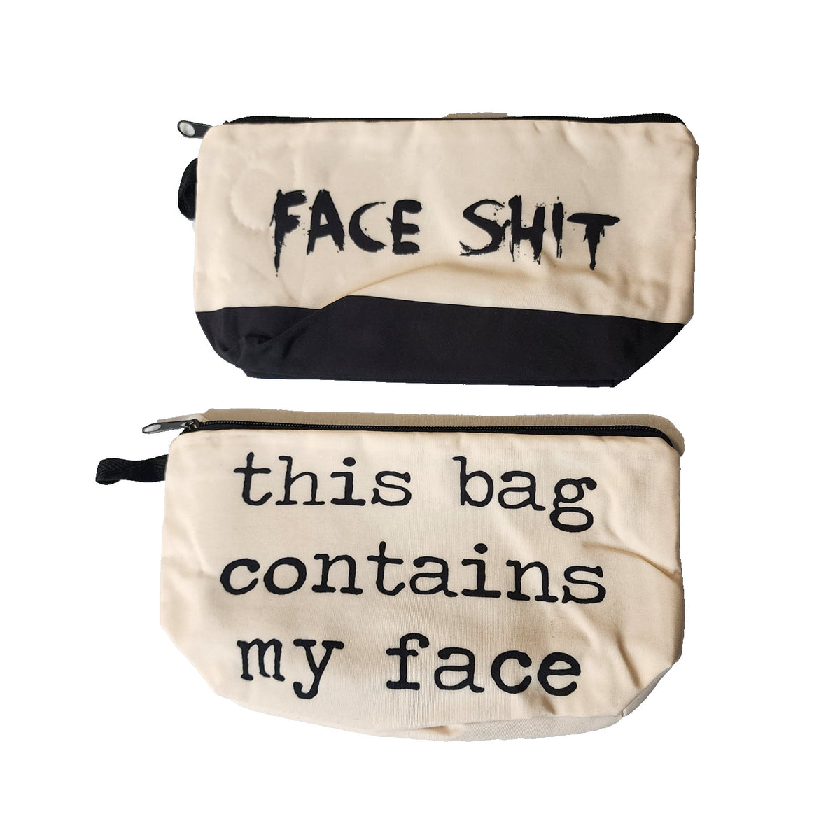 Small Zipper Makeup Bags 2-Pack - Compact Storage Organizer