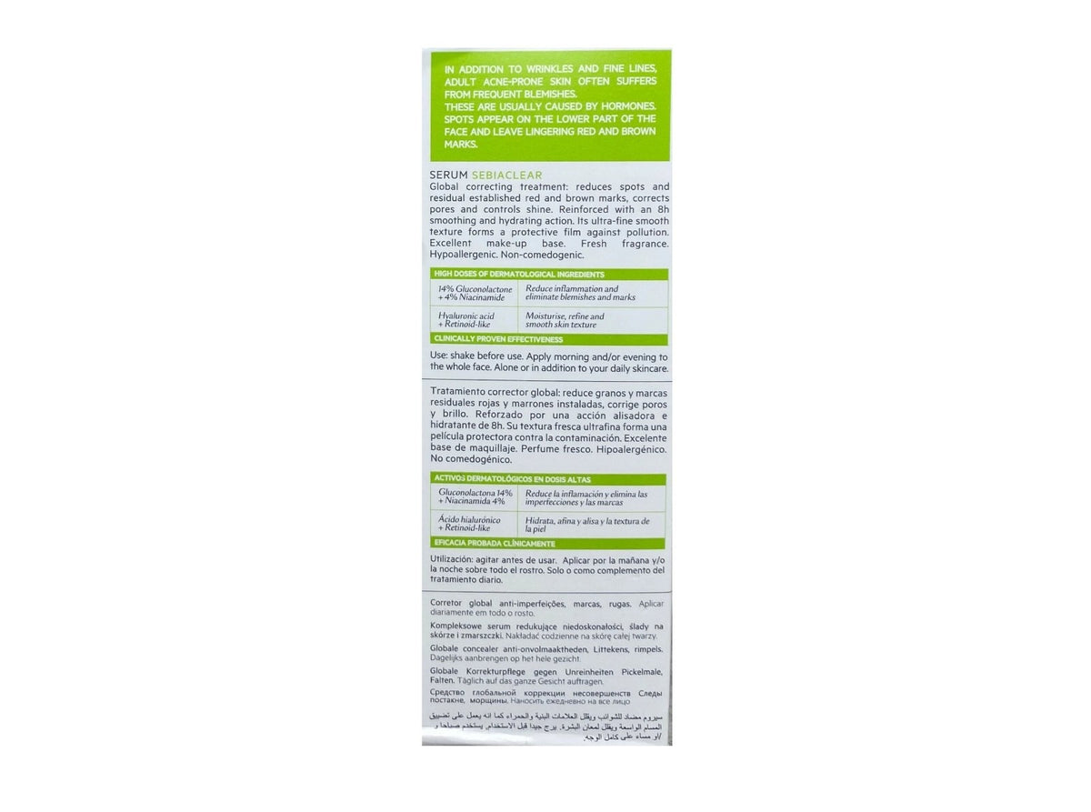 Sebiaclear Corrector Serum for Oily Acne-Prone Skin - 30ml