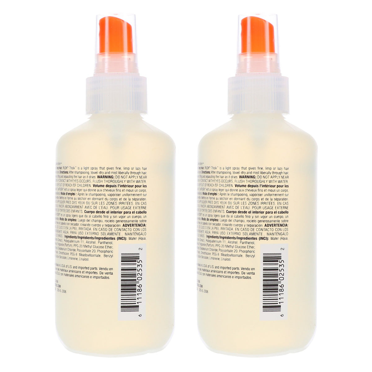 Rusk Thick Body & Texture Amplifier 6 oz Pack for Fine Hair Volumizing
