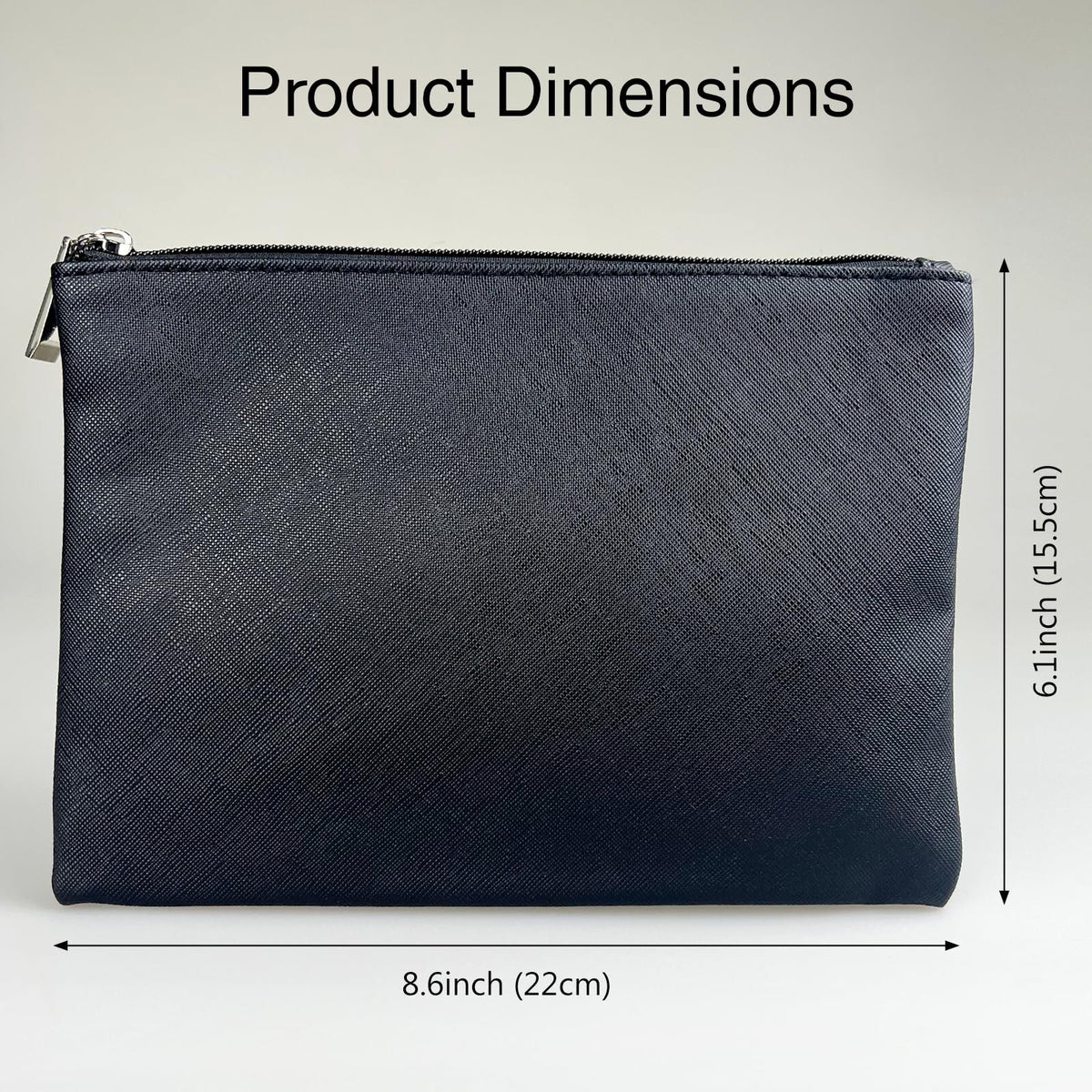 Small Vegan Leather Makeup Bag for Travel with Zipper - Compact Cosmetic Pouch