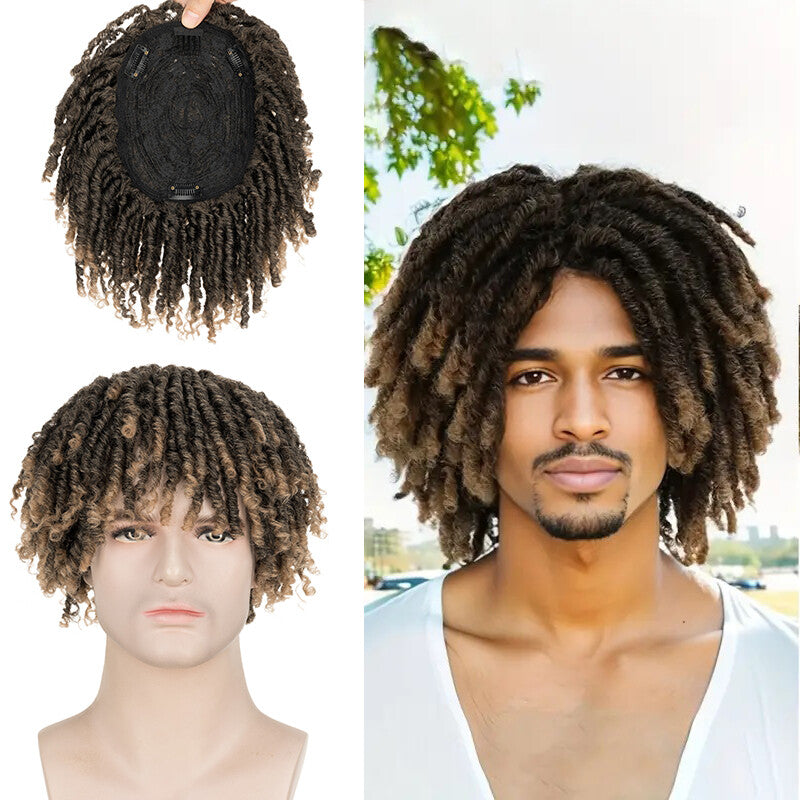 Dreadlock Hair Topper Clip-In Braided Half Wig for Short Hair