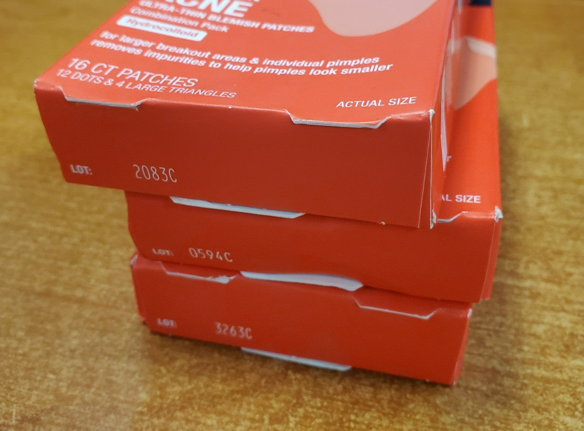 Hydrocolloid Acne Patches for Pimples - 3 Boxes of 16, Multiple Sizes