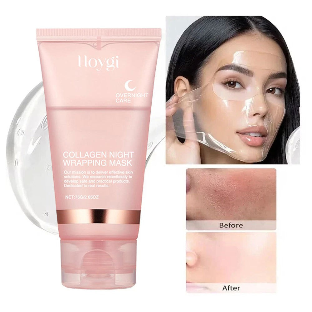 Collagen Night Sleeping Mask 75ml - Hydrating Wrap with Brush
