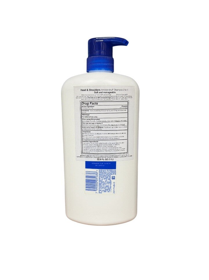Head & Shoulders 2-in-1 Shampoo for Hair & Scalp Care 1L - Free Shipping