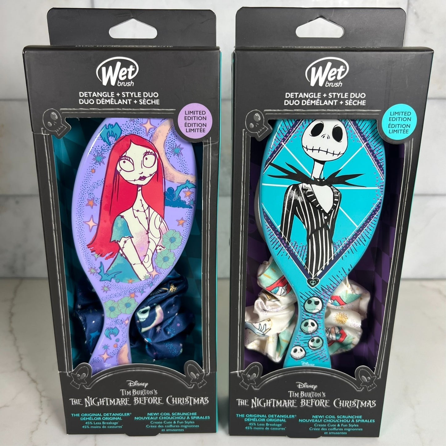 Disney Nightmare Before Christmas Detangler Brush Jack & Sally Limited Edition