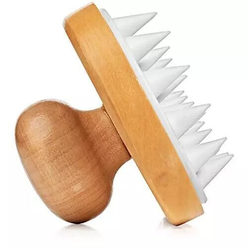 Wooden Scalp Shampoo Brush Massage Detangler with Soft Bristles - 2 Pack