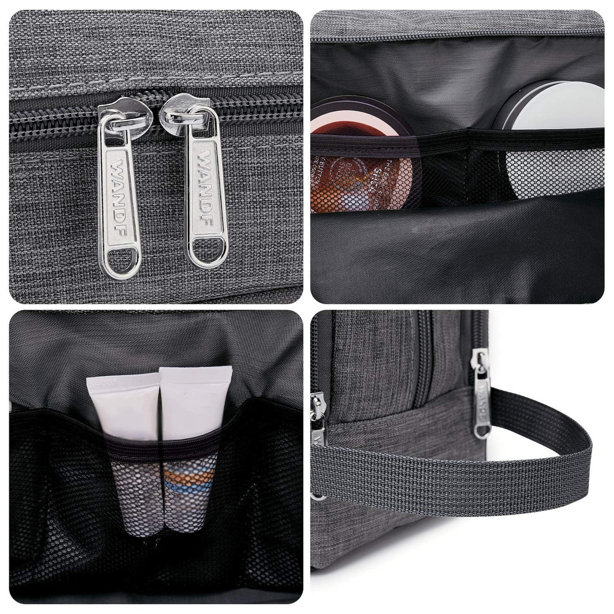 Water-Resistant Men’s Hanging Toiletry Bag with Multiple Compartments