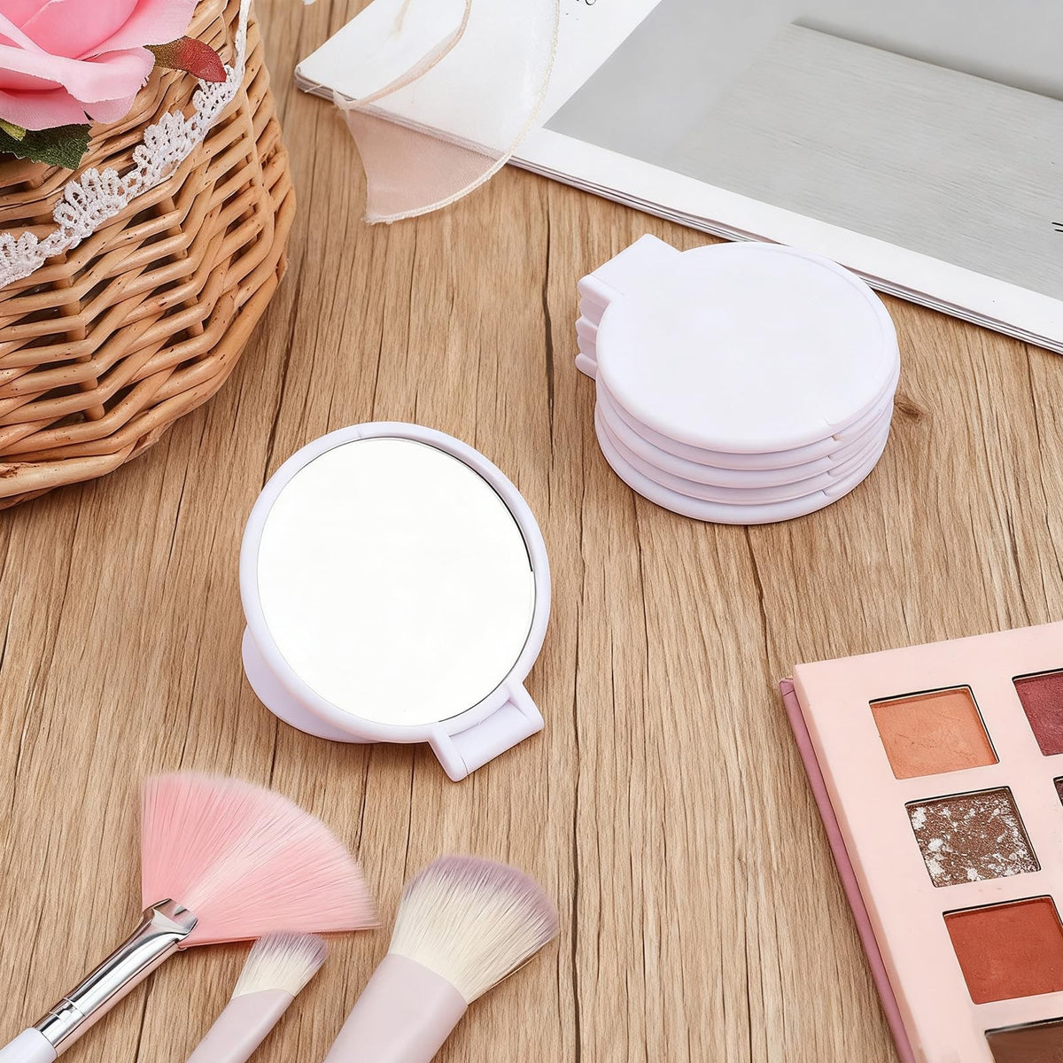 80 Pack Mini Foldable Pocket Mirrors for Travel & Makeup Touch-Ups
