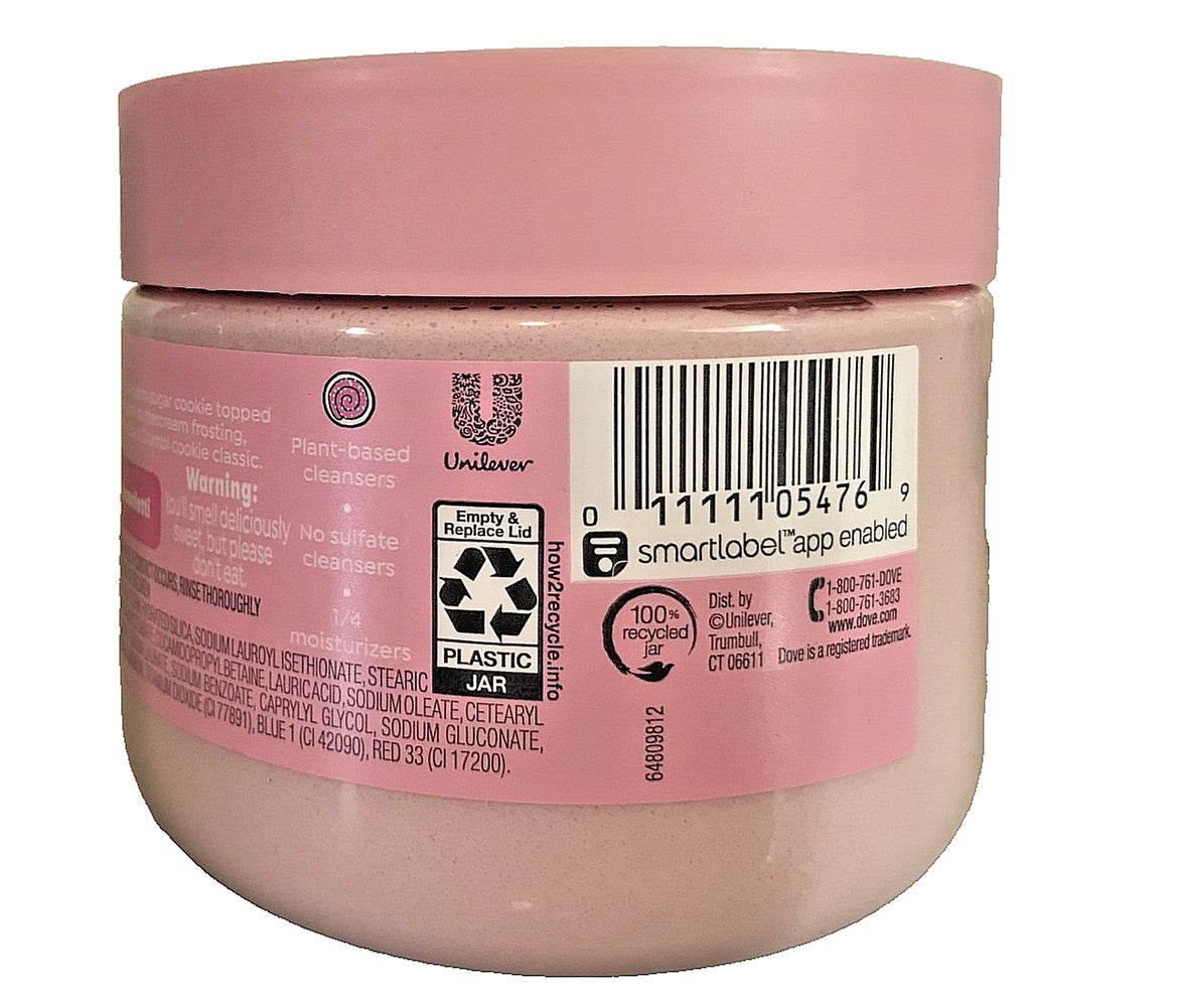 Dove X Crumbl Confetti Cake body scrub 15 oz jar New Pink Exfoliating