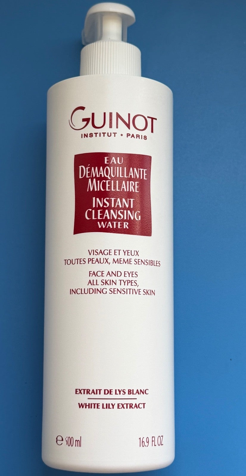 Instant Cleansing Water 500 ml – Micellar Makeup Remover & Toner, No-Rinse