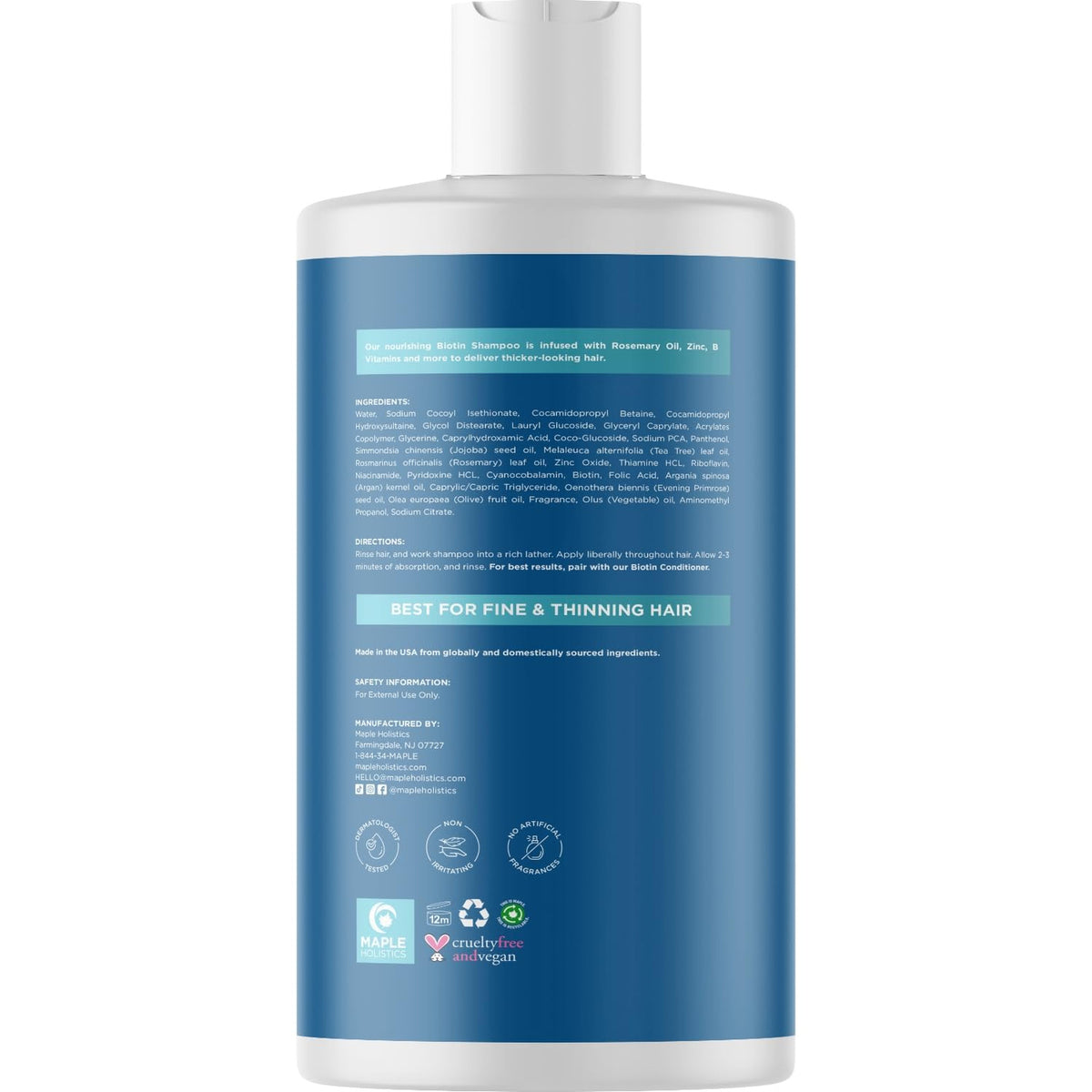 Thinning Hair Shampoo Rosemary Biotin Vegan Volumizing Fine B Vitamins