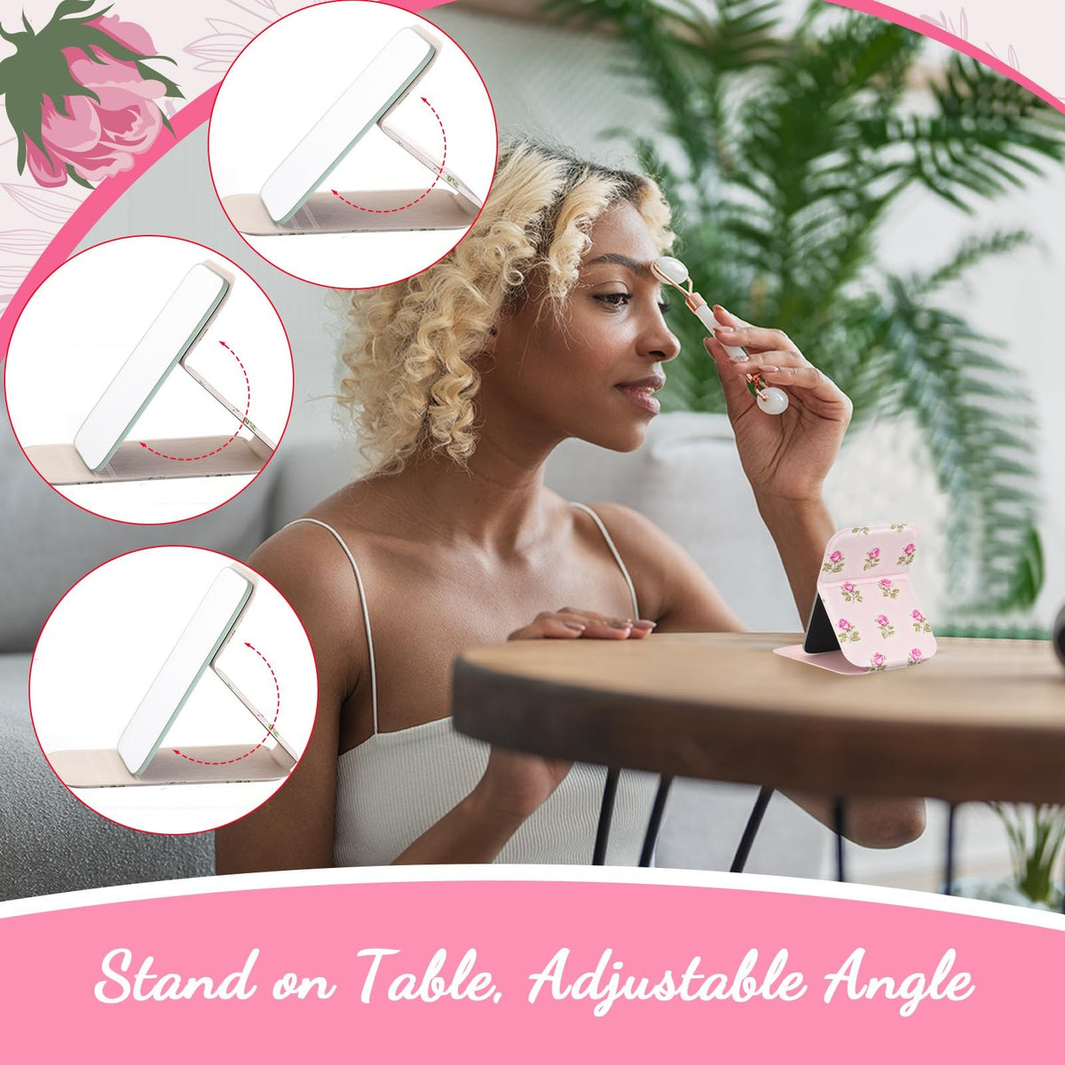 12 Pack Pink Compact Folding Mirrors - Portable Hand Mirrors for Women