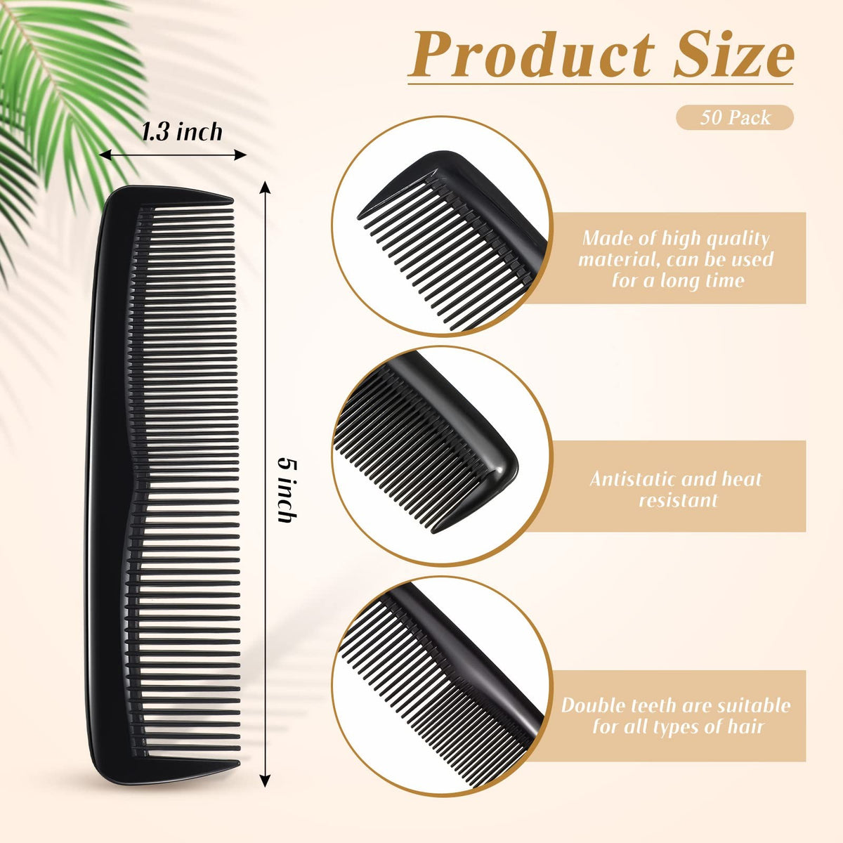 50 Pack Pocket Combs for Men and Women - 5 Inch Hair & Beard Styling