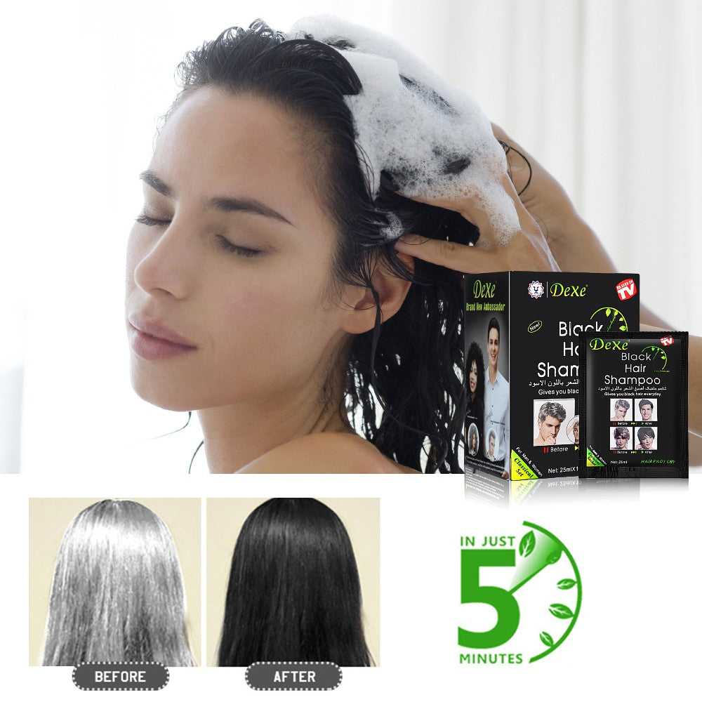 Black Hair Shampoo 10-Pack 25ml Instant Color