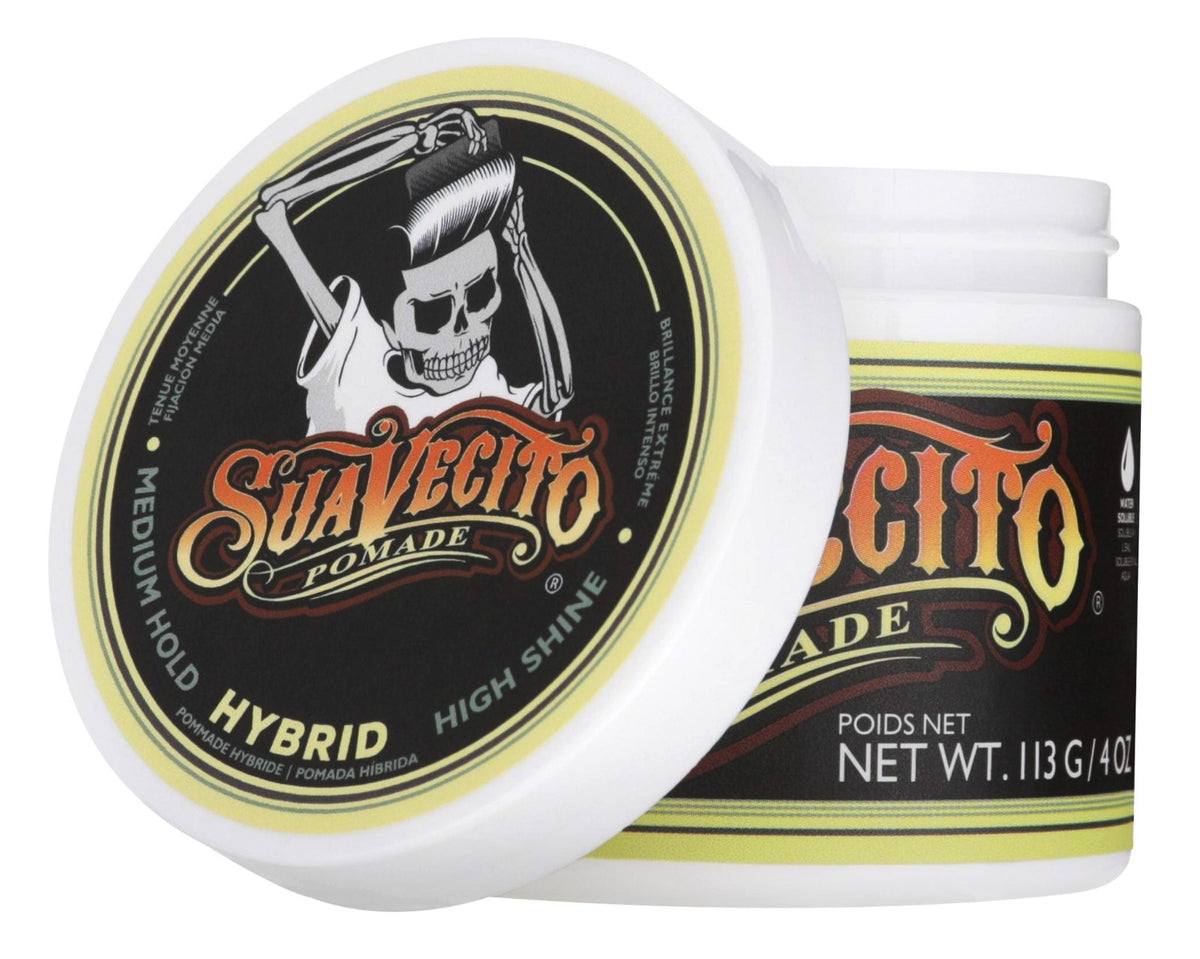 Suavecito Hybrid Pomade 4 oz. Water & Oil Based Styling Gel for All Hair Types
